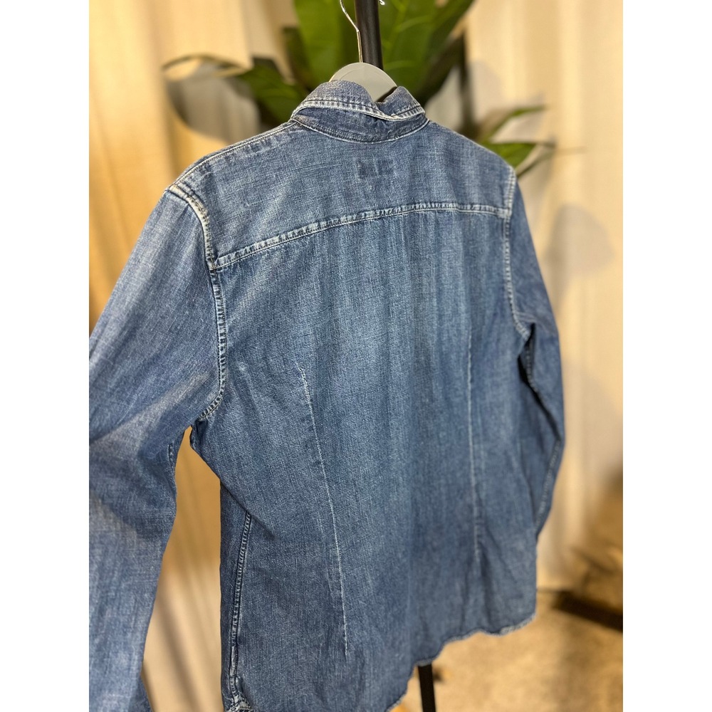 Polo Ralph Lauren Mens Custom Fit Denim Button Down Shirt Indigo Blue Large - Picture 8 of 9